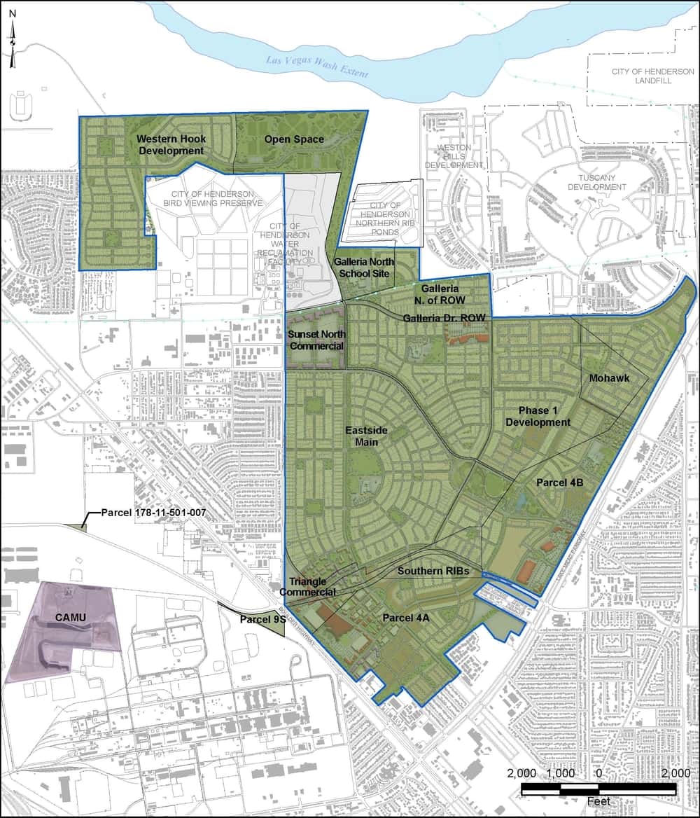Basic Remediation Company's 2,200-acre common area is located east of Boulder Highway and is comprised of numerous sub-areas.