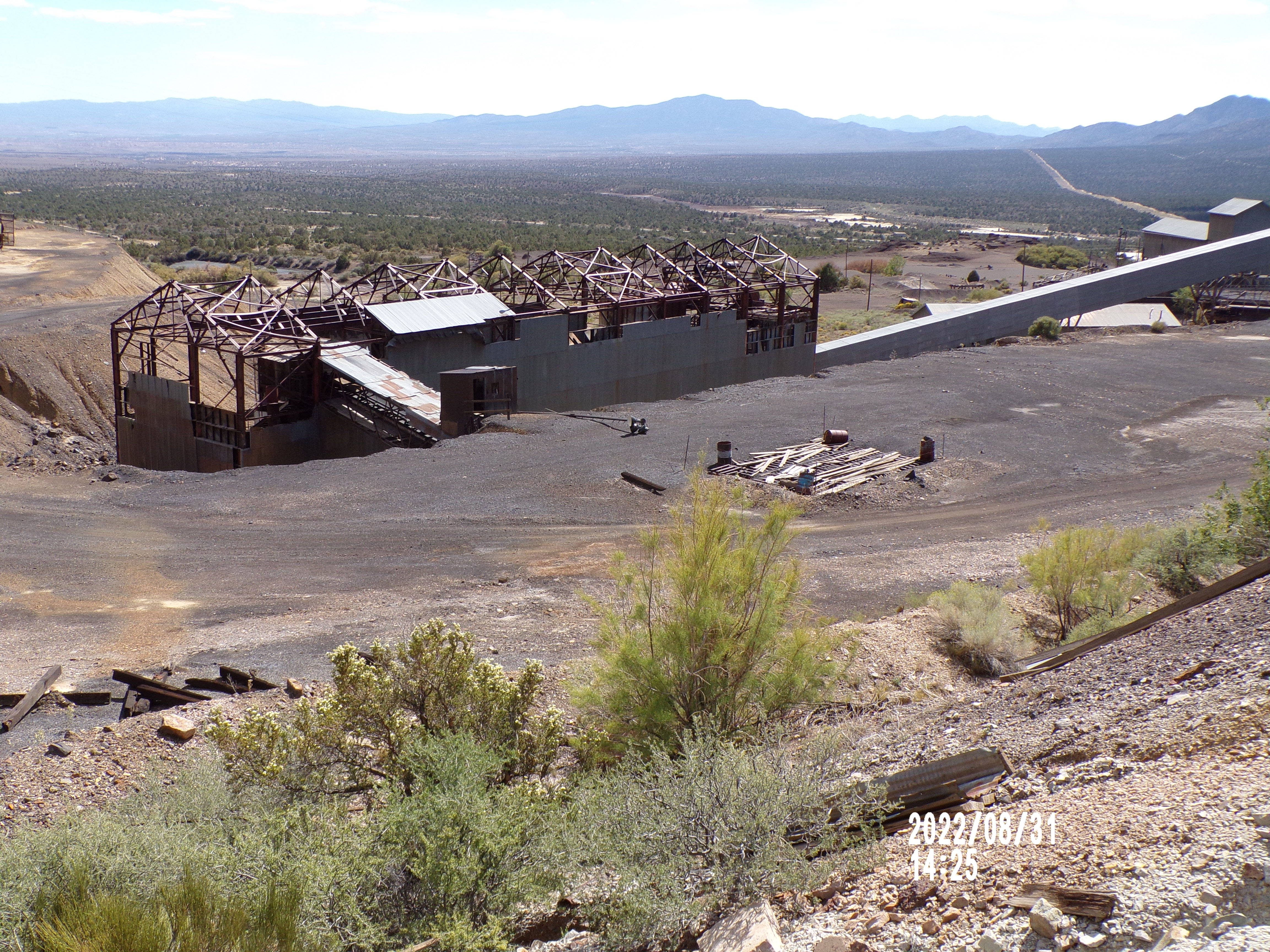 Caselton Mill Site and adjacent tailings in Operable Unit 4 (OU4) near Pioche, Lincoln County, Nevada.